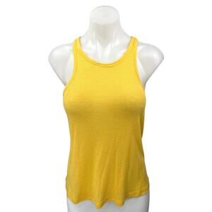 Free People Women's Yellow Rib Knit Sleeveless Racerback Pullover Tank Top Sz XS